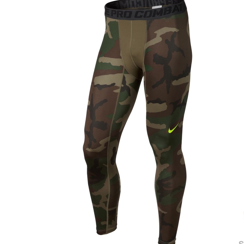 Mens Nike Pro Combat Camo Compression Tights
